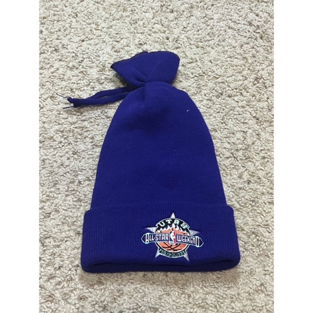 1993 NBA All Star Game Salt Lake City Utah Vintage Purple Beanie Cap Hat